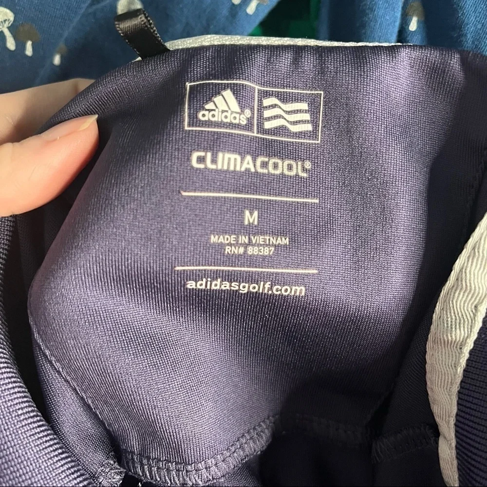 Adidas Mens Utility Polo Climacool Blue White Shirt Size M Medium.